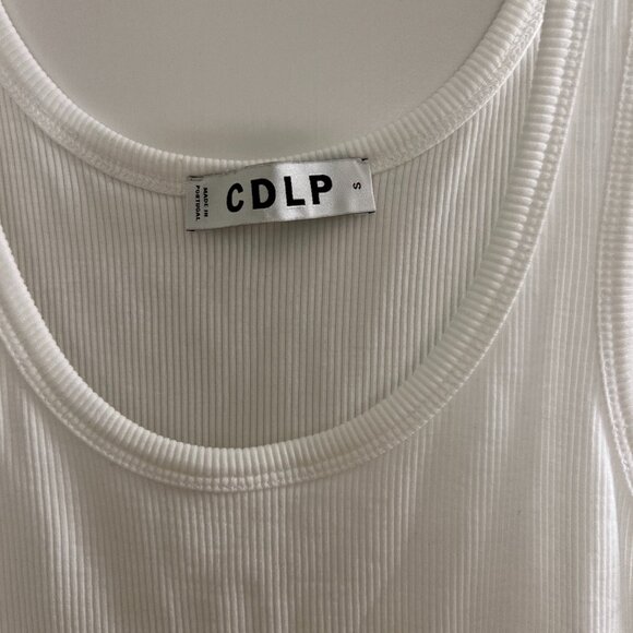 CDLP Ribbed Tank Top in White, XS - Picture 2 of 3